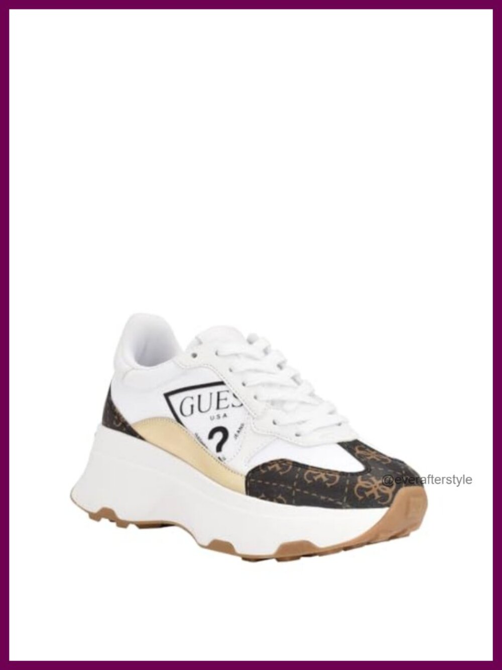 Guess Calebb Chunky Platform Fashion Sneakers Women's Lace-Up Faux Leather